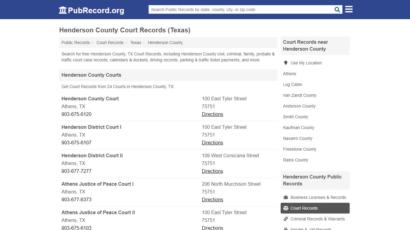 Free Henderson County Court Records (Texas Court Records)